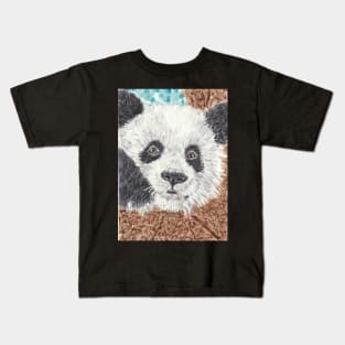 Panda Bear  face art Kids T-Shirt